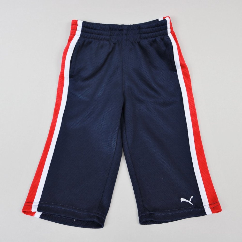 Puma Red, White, Navy Color Block Sweatpants Baby Size 18M